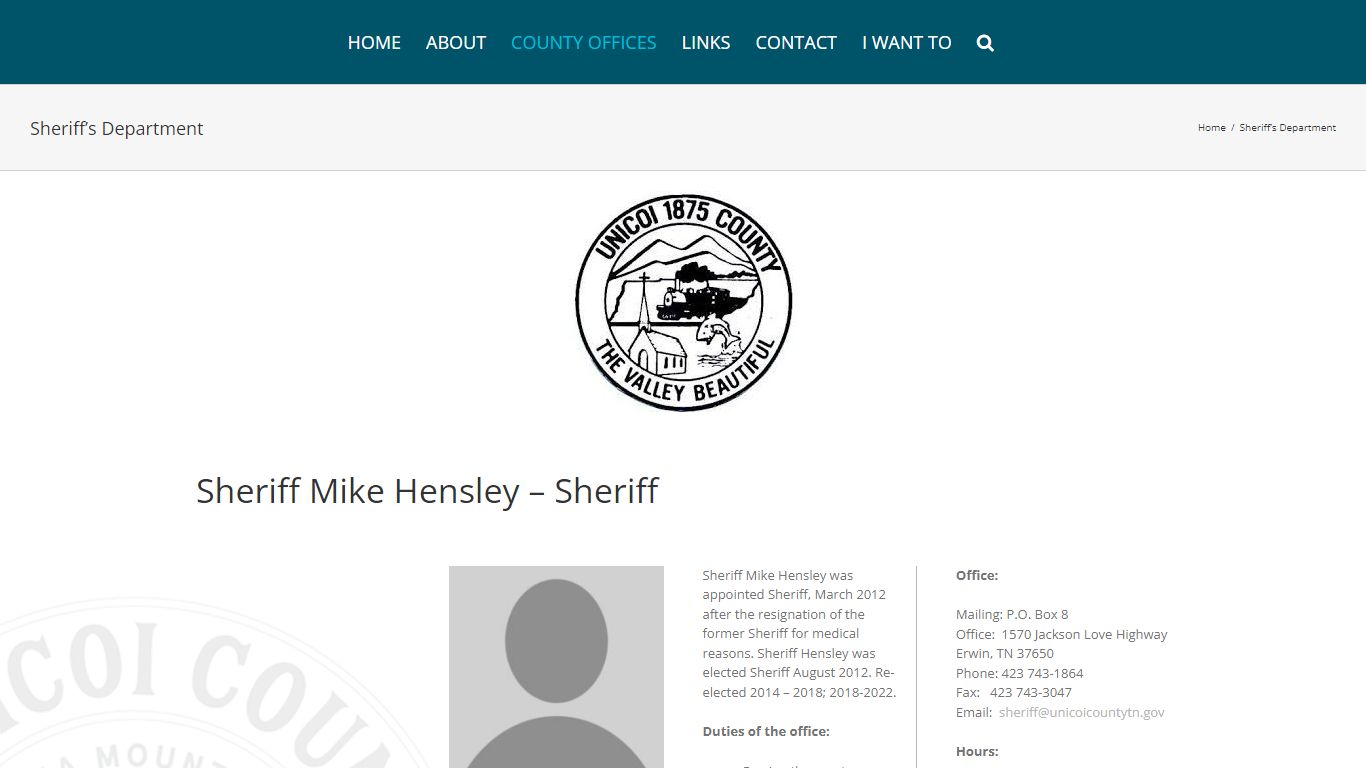 Sheriff’s Department – Unicoi County, Tennessee