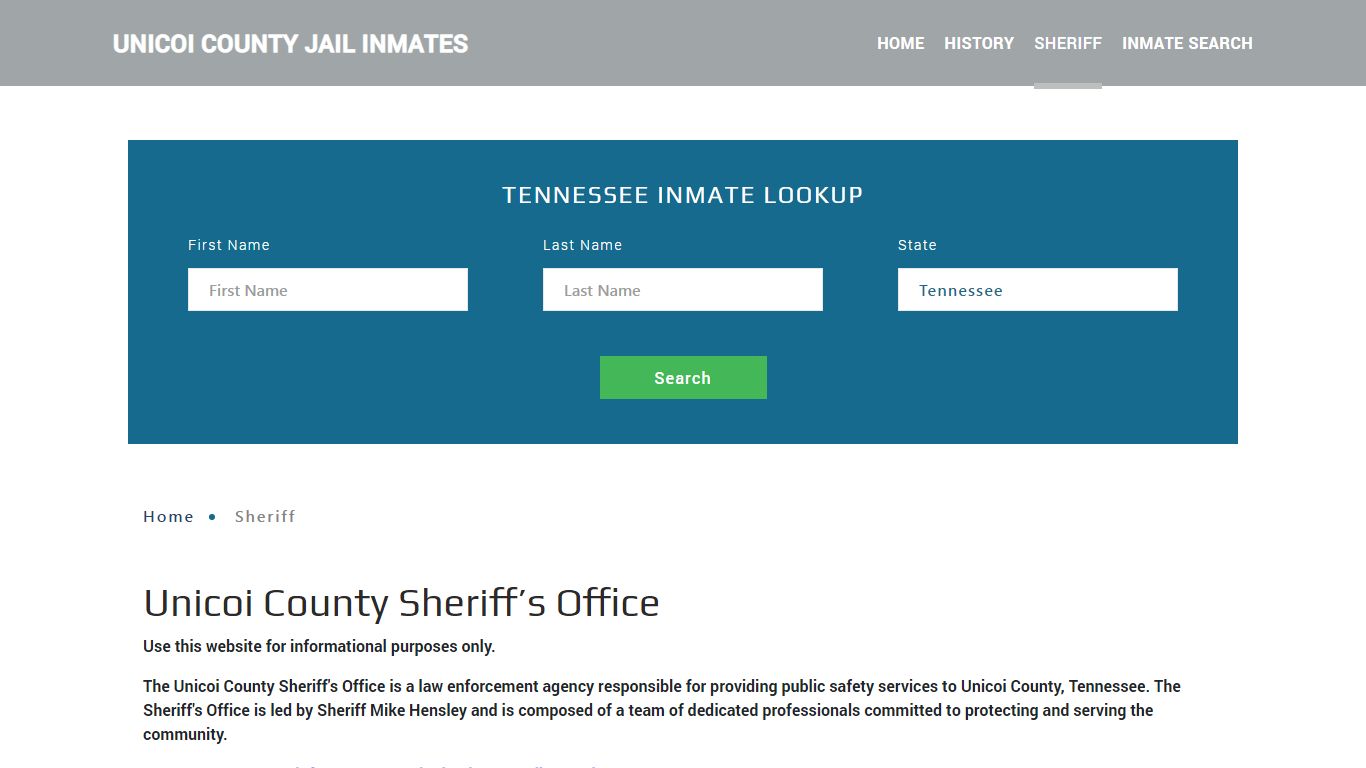 Unicoi County Sheriff, TN Arrest Warrant Lookup