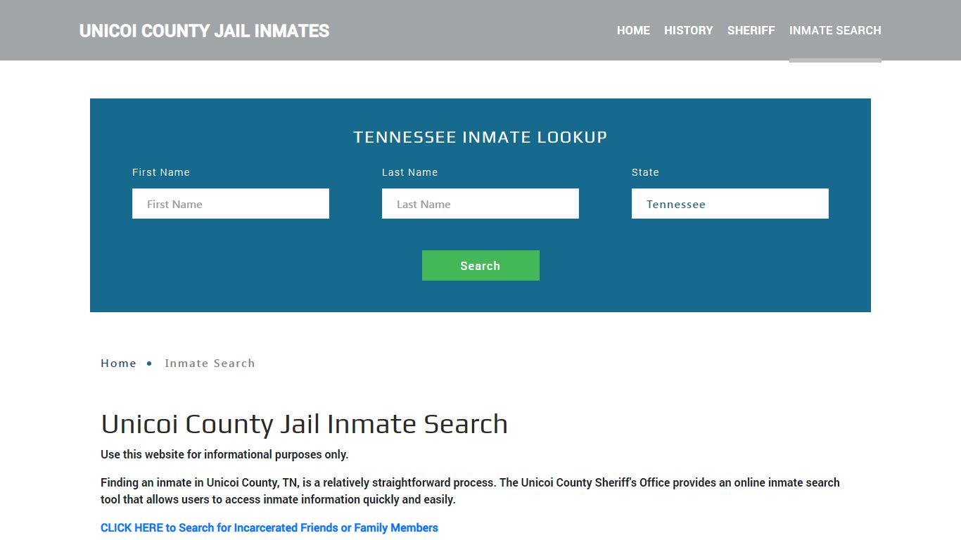 Unicoi County, TN Detainee Lookup