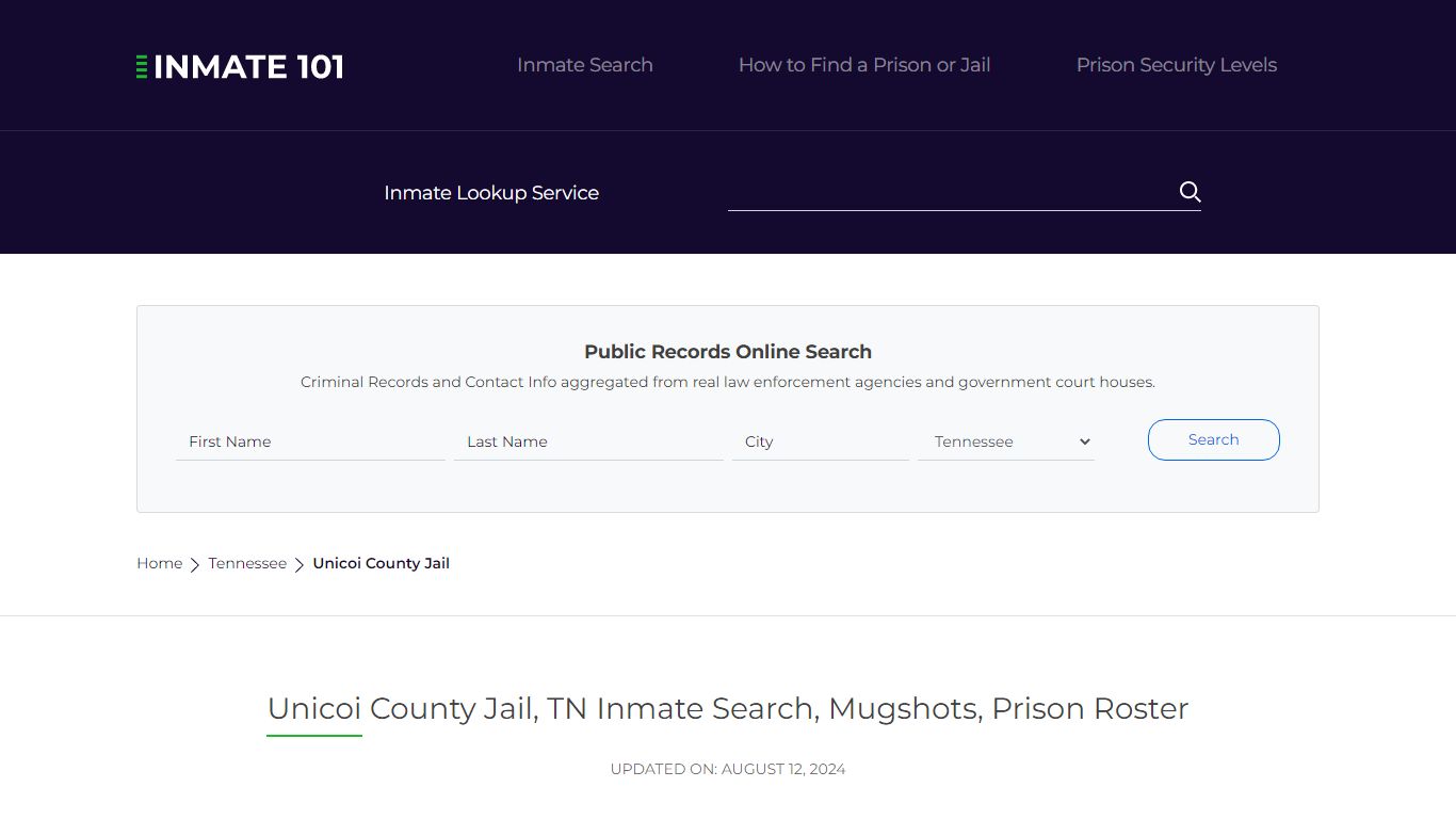 Unicoi County Jail, TN Inmate Search, Mugshots, Prison Roster