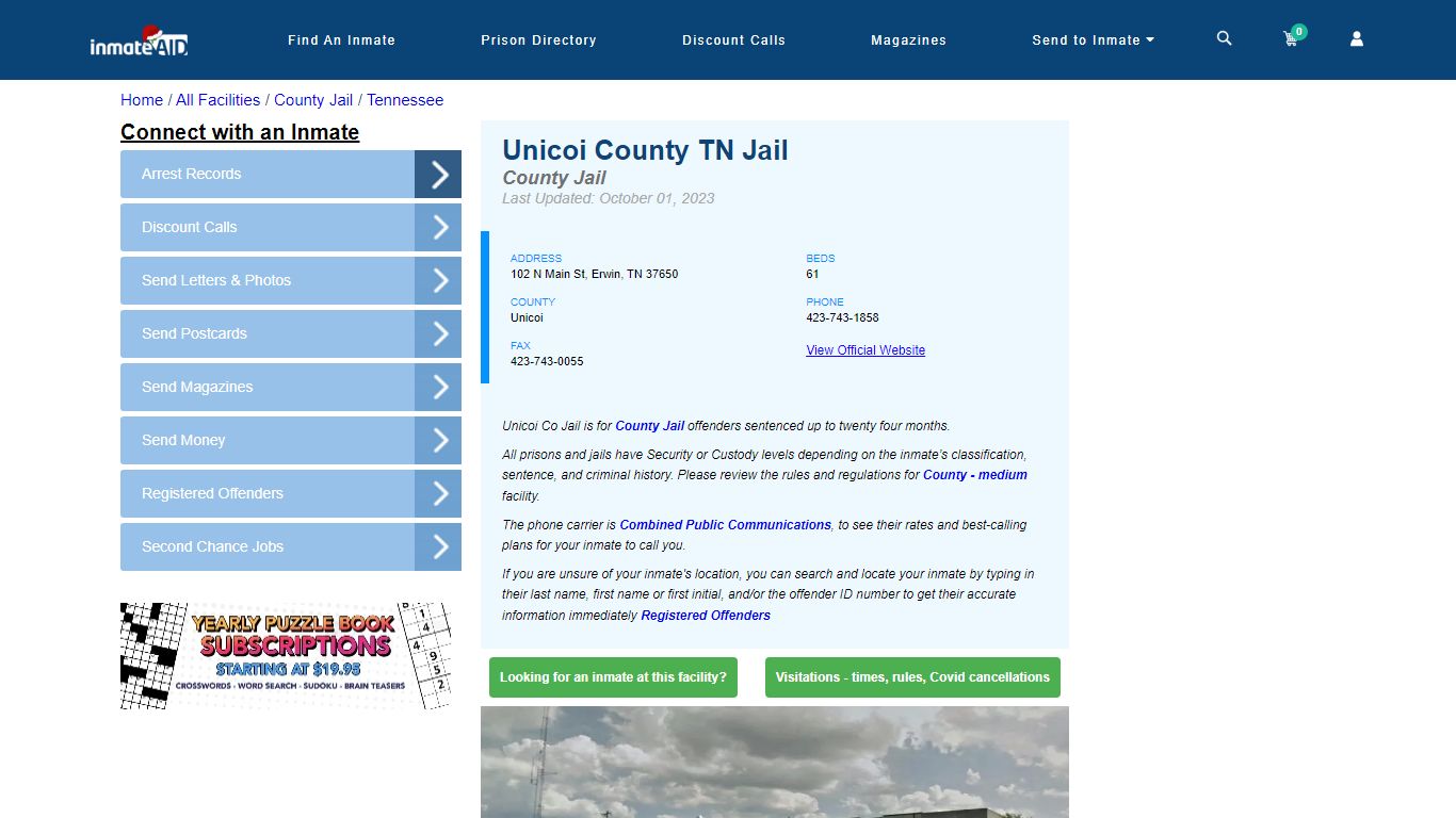 Unicoi County TN Jail - Inmate Locator - Erwin, TN